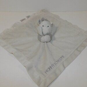 Carters Gray Giraffe MOMMY LOVES ME Security Blanket w Rattle baby Lovey Nunu